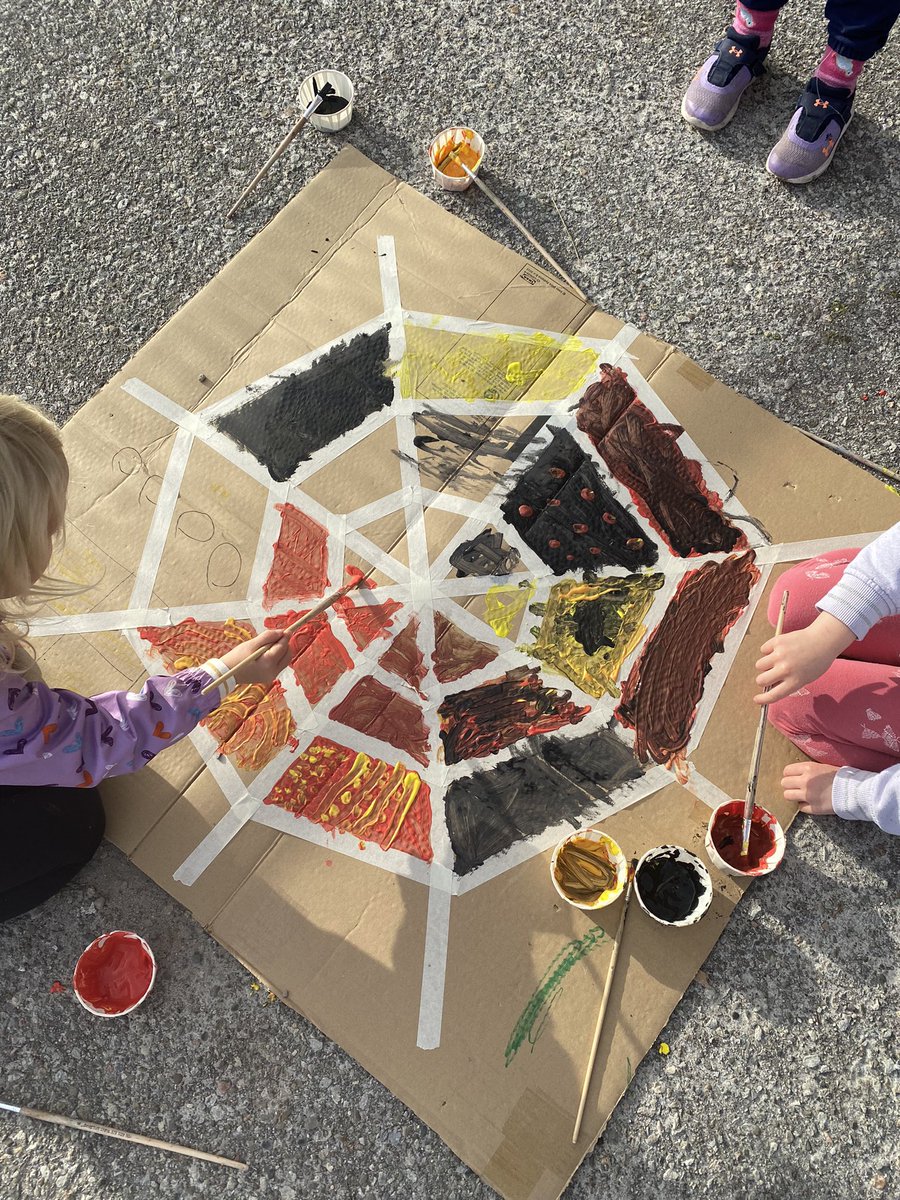 Collaborative spider web art. <a href="/CalCentralPS/">Caledon Central PS</a>