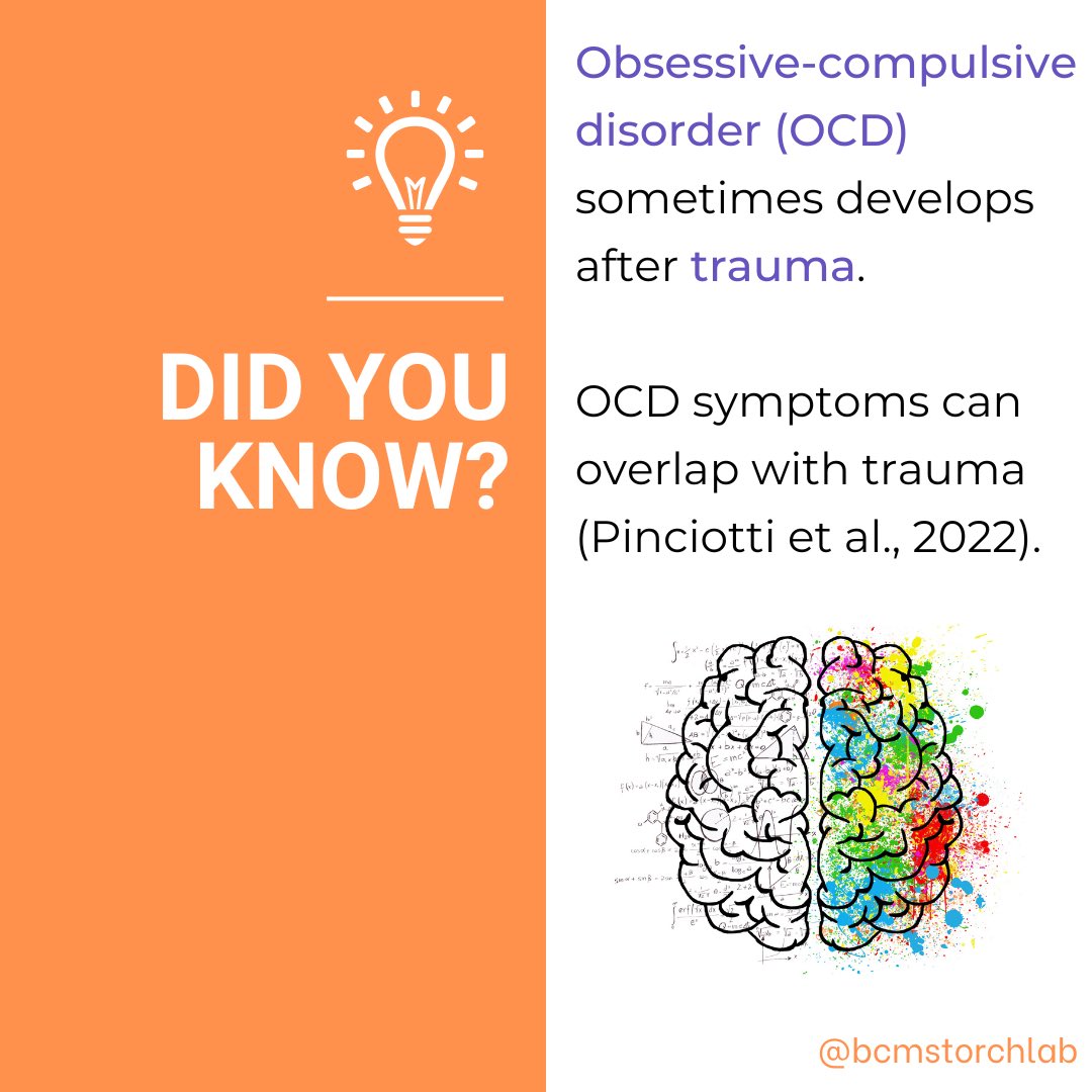 CMPinciotti's tweet photo. ✨Participants needed!✨ OCD can develop or get worse after trauma, and sometimes trauma weaves it’s way into OCD themes making assessment and treatment more challenging. Please participate and/or share widely for anyone who may be interested! @BCMStorchLab @IOCDF https://t.co/k5esUbThE5