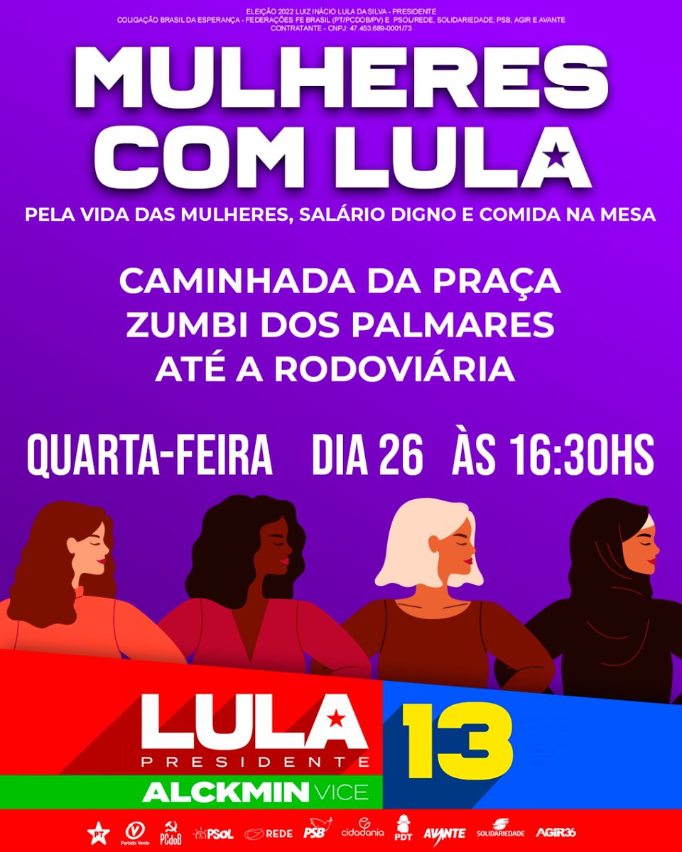 dfcomlula's tweet photo. #MulherescomLula, amanhã, com concentração no Conic, às 16h30. Esperamos todas vocês!
#LulaPresidente1️⃣3️⃣ #dfcomlula https://t.co/qfDrdkzV9w