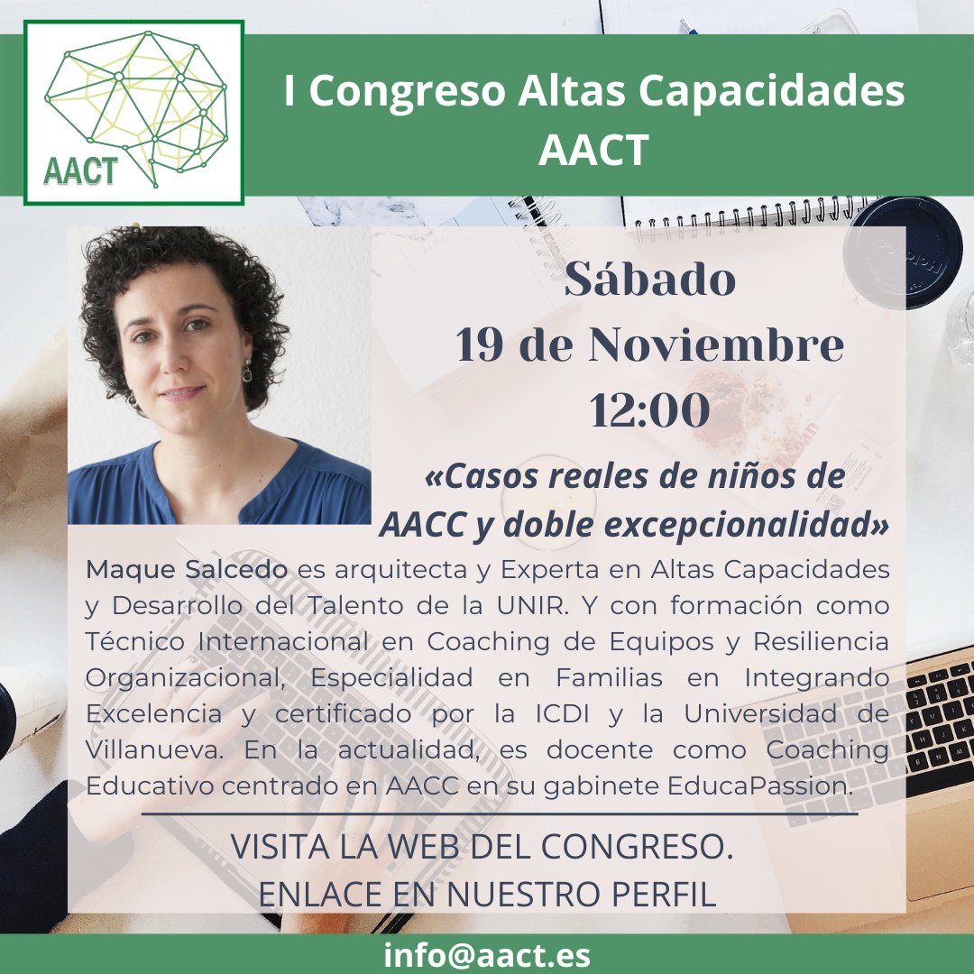 Os presentamos a la responsable de los casos prácticos del congreso de secundaria. Tambien estará con nosotros en la ponencia sobre vivir las altas capacidades