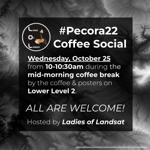 Are you at #Pecora22 and hoping to meet others who love #Landsat as much as you? Grab your coffee and join us at our casual @LadiesOfLandsat meet-up tomorrow from 10-10:30am! We have holographic stickers to share and look forward to meeting new faces! All are welcome! #EOChat