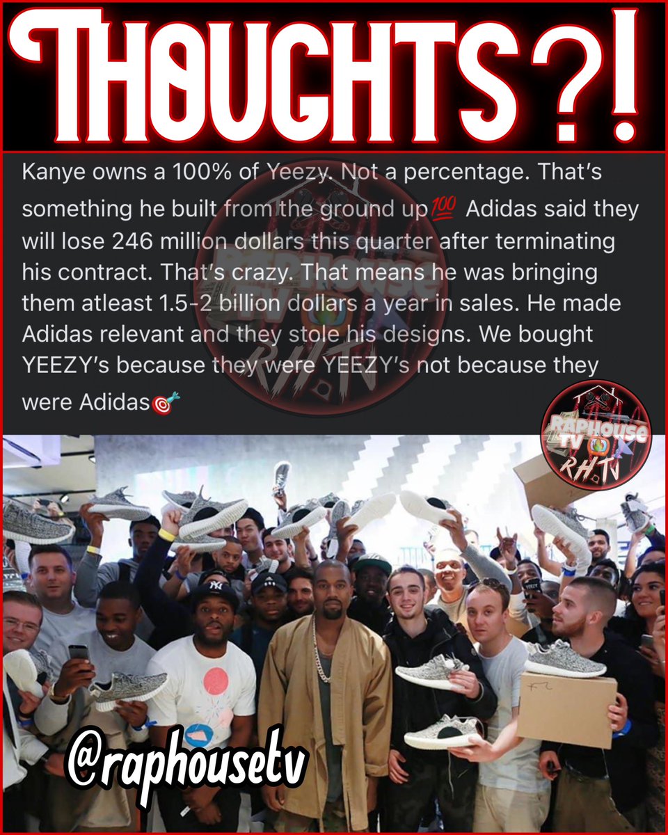 raphousetv2's tweet photo. Fan shares his Opinion on Kanye West &amp; Adidas Yeezy COLLAB being dropped and no longer active. Thoughts? 🤔👟 https://t.co/NxhdG4qBpa