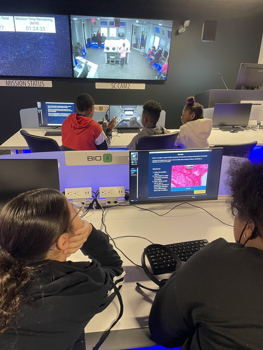 mccc's tweet photo. These @pottstownschool fifth graders had a blast exploring the moon at our #ChallengerLearningCenter! #STEM #FutureScientists https://t.co/8feukOMUNT