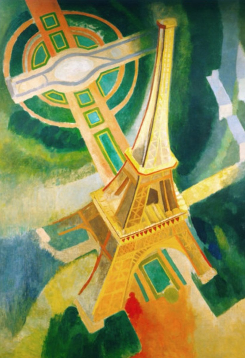 #UnDiaComoHoy de 1941 falleció Robert Delaunay, uno de los grandes pintores 🇨🇵 del siglo XX. Con su esposa Sonia fue un pionero del arte abstracto y del cubismo, con una 🎨 de colores brillantes.
De niño, vio construir la torre Eiffel que representó numerosas veces en sus obras👇