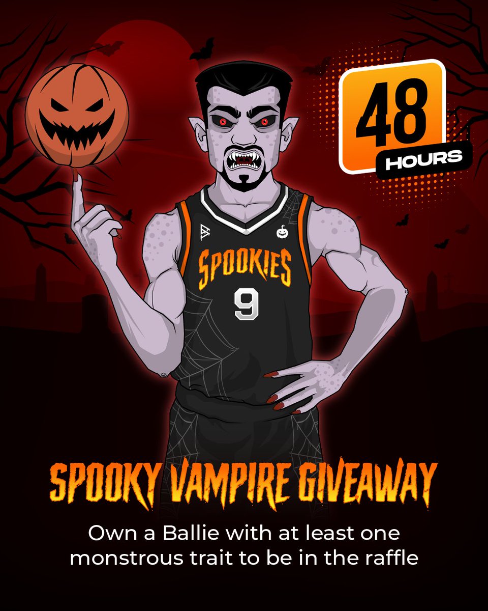 BalliesUniverse's tweet photo. 🎃Spooky Giveaway #2 - win Spooky Vampire🎃 
Own a Ballie Origin with at least one monstrous trait. One Ballie - one entry for the raffle! 🎁
Which traits count:
- Vampire mouth
- Vampire smiling mouth
- Zombie mouth
- Zombie eyes
- Zombie scars
- Zombie brain

LFG #BalliesFam! https://t.co/cdzgDHYdfL