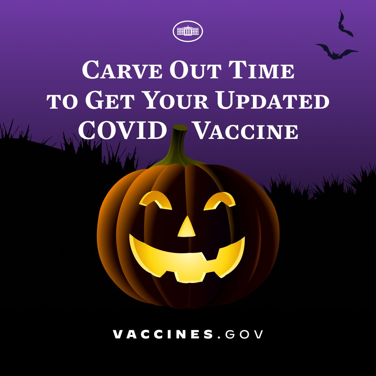 WhiteHouse46's tweet photo. Get your updated COVID vaccine by Halloween.

https://t.co/5SMDHKKopq. https://t.co/JFifDmVDto