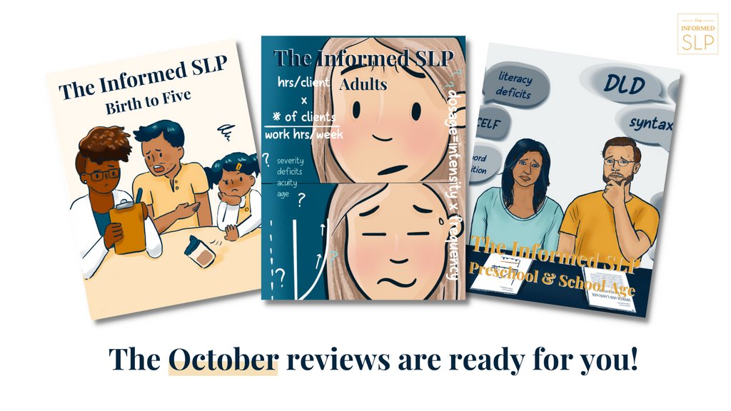 This month we found some FANTASTIC content, friends!
☑️ Research that will really impact your practice for the better 
☑️ Plus SIX new useful downloads
☑️ And links to free stuff from scientists!

You know where to find it! theinformedslp.com/reviews

❤️ Enjoy ❤️