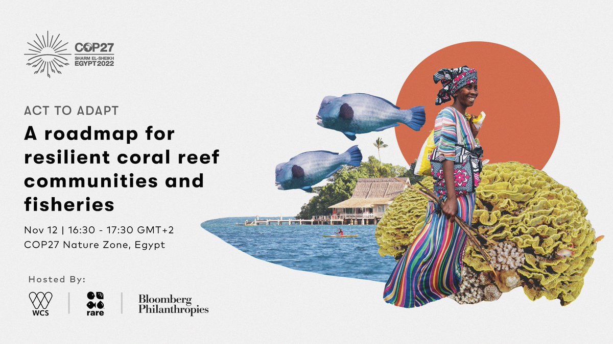 At #COP27 we're sharing a hopeful message: Coral reefs around the world still thrive in climate-resilient refuges, and coastal heroes are leading local adaptation efforts to keep their communities, reefs, and fisheries strong. Join our interactive event and call to #Act2Adapt 🪸