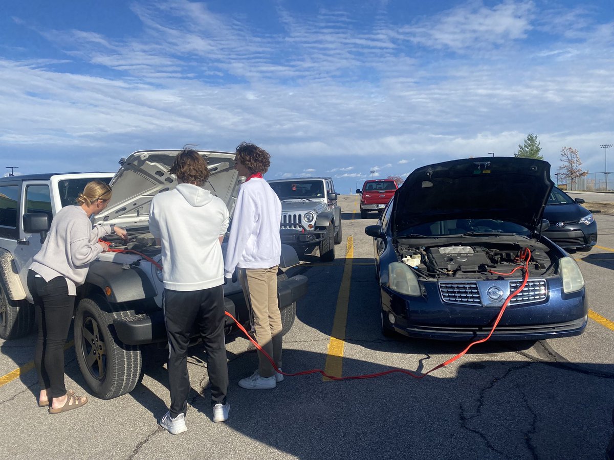 In the life of a teacher, our job never stops when we walk out the doors at the end of the school day-not talking about the grading or lesson planning here.

Two students were trying to jump their car.<a href="/BVWRowlen/">Jordan Rowlen Jacobs</a> gave them a life lesson, got their car started, &amp; sent on their way!