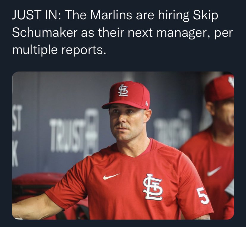 ANHS Baseball (@anhs_baseball) on Twitter photo Marlins got their guy. What a hire….Our ‘98 grad is skipper of <a href="/Marlins/">Miami Marlins</a> Congrats <a href="/SSchumaker55/">Skip Schumaker</a> Marlins got their guy. What a hire….Our ‘98 grad is skipper of <a href="/Marlins/">Miami Marlins</a> Congrats <a href="/SSchumaker55/">Skip Schumaker</a>