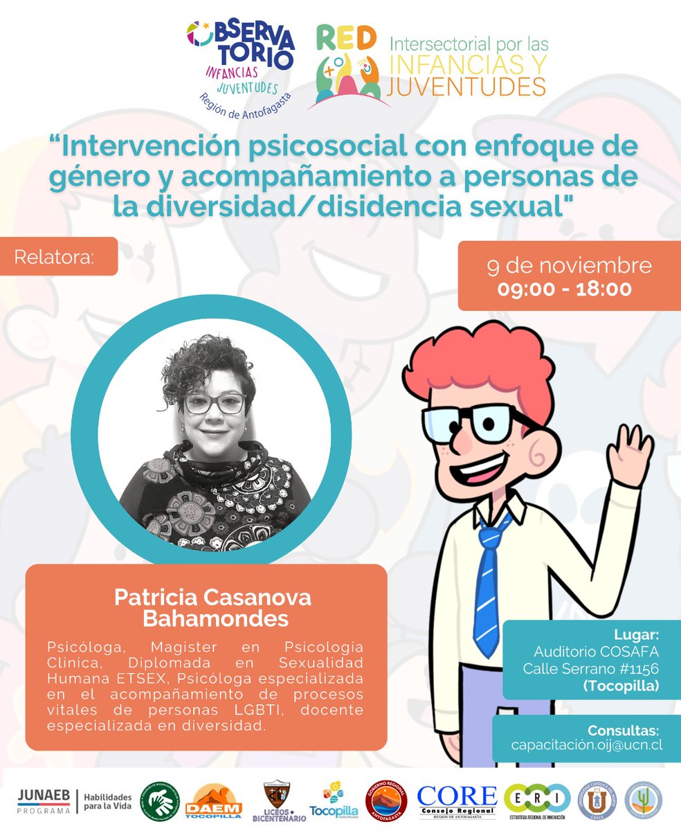 📢 ¡Tenemos nueva capacitación certificada! La actividad será de manera presencial en #Tocopilla y virtual para las otras comunas de la #RegióndeAntofagasta. Inscripciones 👉goo.su/jNThvw #ddhh #antofagasta #lgbtiq