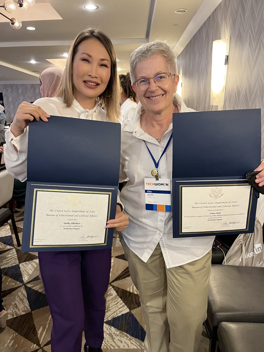 25th October, 2022, 
I am an emerging leader of <a href="/TechWomen/">TechWomen</a> 22 with <a href="/kikoltdcom/">E Kiko Smith (she/her)</a> ❤️