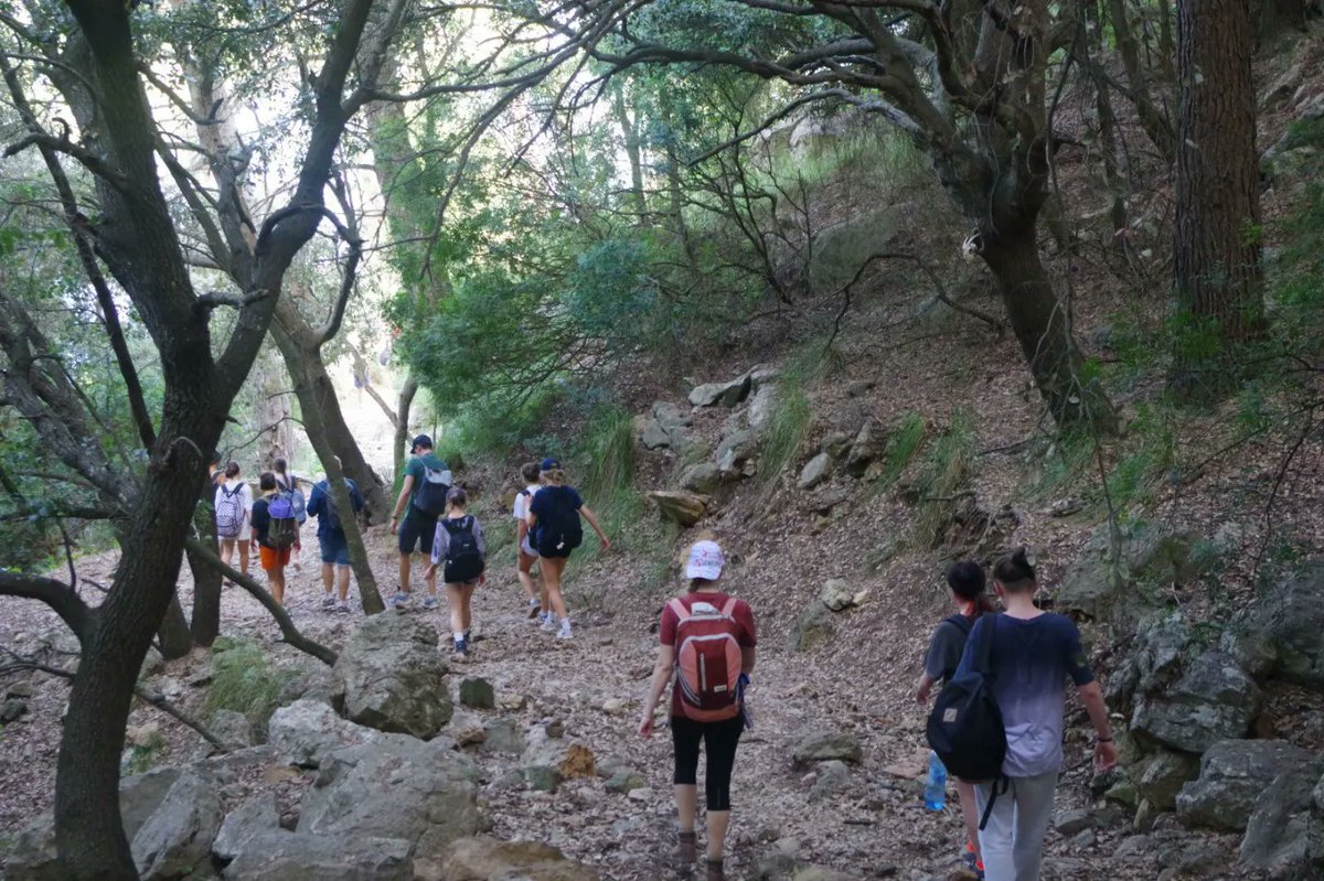 IBinissalem's tweet photo. Els alumnes Erasmus+ avui s'han posat les botes de muntanya i han anat d'excursió a Sa Costera. Han començat la ruta des del mirador de ses Barques i l'han finalitzat a cala Tuent, a on els més atrevits han nedat. 
#erasmusplus #erasmusIESB #IESBinissalem @sepiegob https://t.co/ufAZMcyD9S