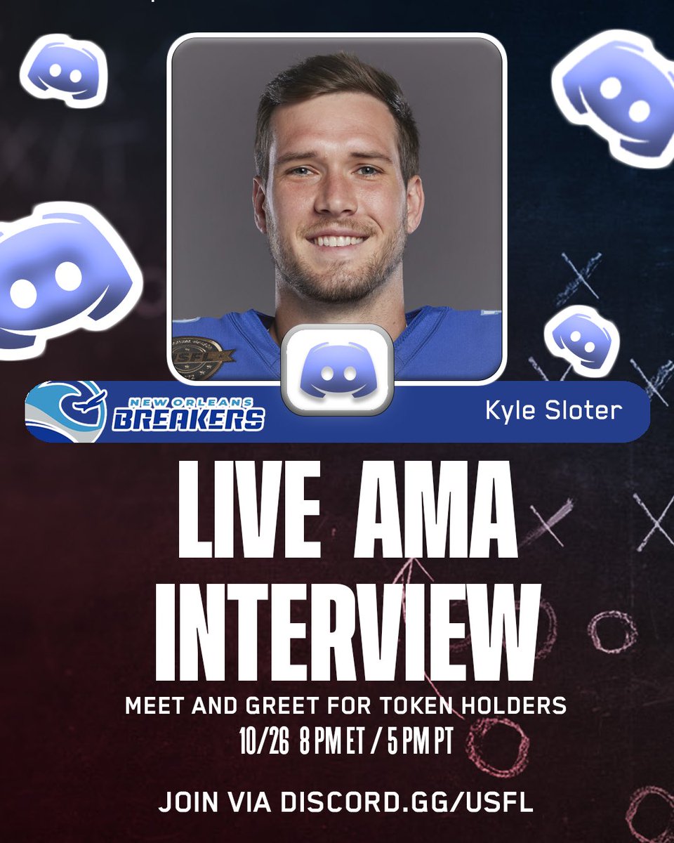 GridironLeaux's tweet photo. If you’ve got Questions you’d like to ask Kyle Sloter for our AMA interview Wednesday night make sure you put them in the Official USFL Discord! #usfl #GeauxBlueWave #FanMediaNetwork #USFLNetwork https://t.co/c1QRYrSyQR