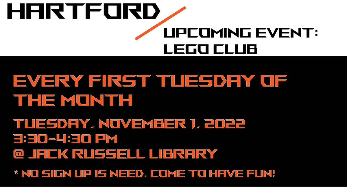 HUHS_Robotics's tweet image. This next Tuesday starts the first for many Lego clubs at the Jack Russell Memorial Library from 3:30 to 4:30 pm
FRC 1091 team members are ask to show up at 3:15 to help set up