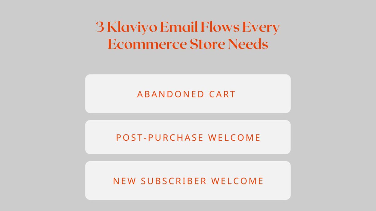 khierstynross's tweet photo. You know you should be emailing your customers, but where do you start??

I've pulled together the top 3 email flows you need.

Catch all the details here:
🎥 : https://t.co/nsMDCfPBs8 https://t.co/aw4zrbUN8t