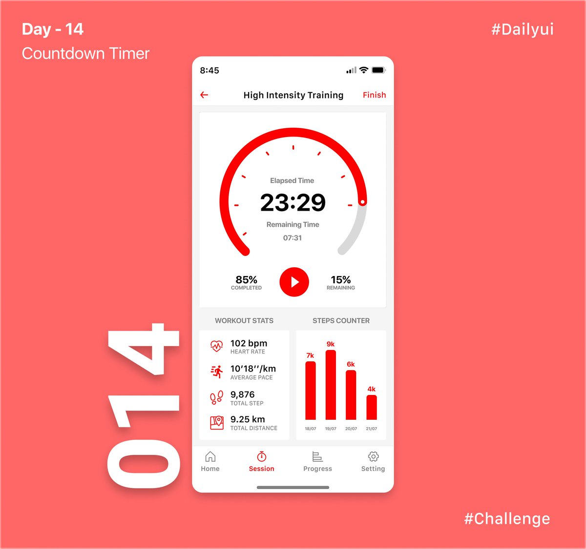 MndlDpk's tweet image. Hey everyone,
My 14th day of UI challenge from @DailyUI
Daily UI 014 - Countdown Timer @Daily_UI, @DailyUI

#DailyUI #Daily_ui #dailyui014 #Practice #Daily_UI #Figma #XD #UIUXDesigner #UI #uxdesign #CountdownTimer