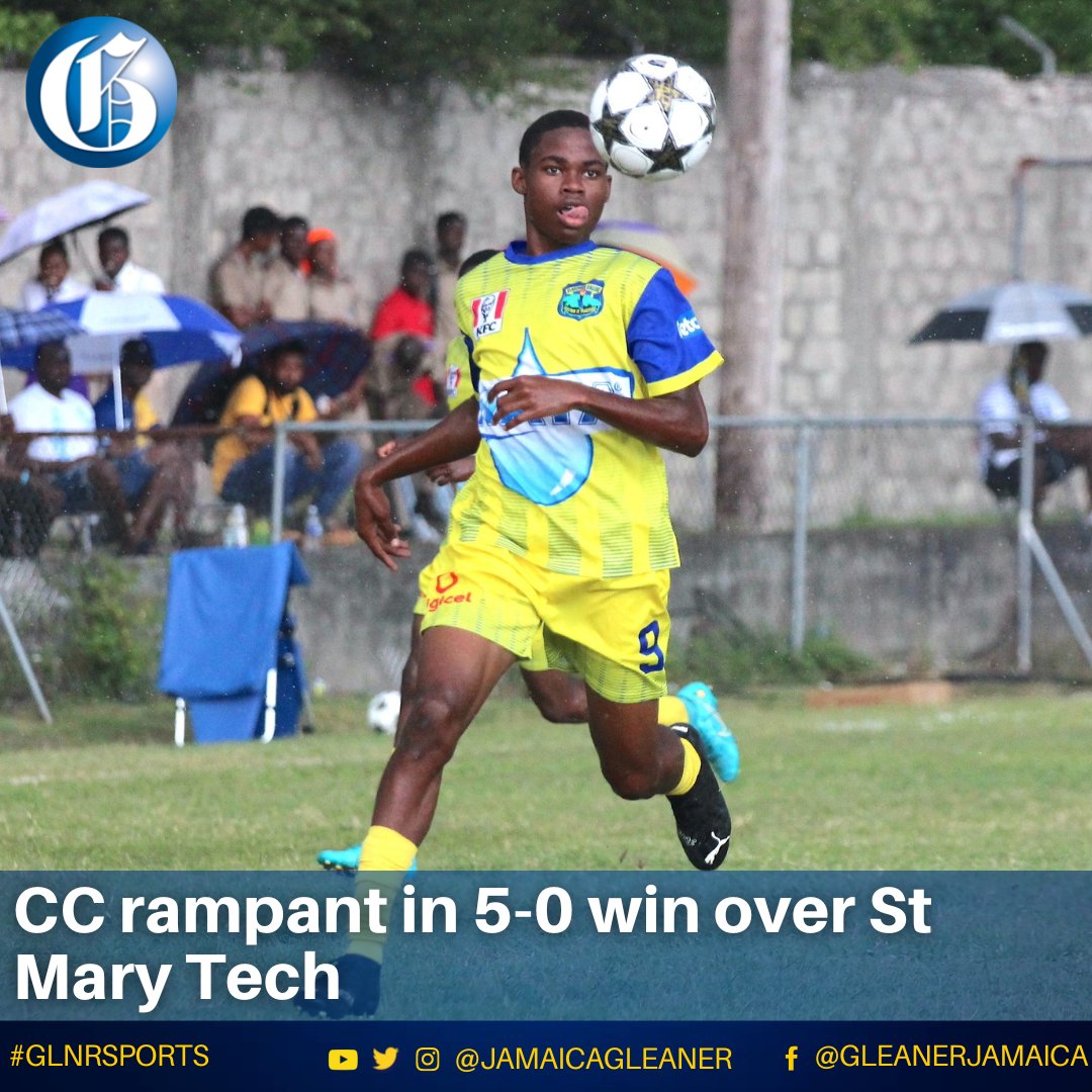 JamaicaGleaner's tweet photo. Clarendon College (CC) made light work of St Mary Technical High School with a 5-0 second-leg win to close out the tie 12-1 on aggregate in the second-round knock out phase of the ISSA/Digicel daCosta Cup.

Read more: https://t.co/fQoaRGz1Ir #GLNRSports https://t.co/T4a51aSiGR