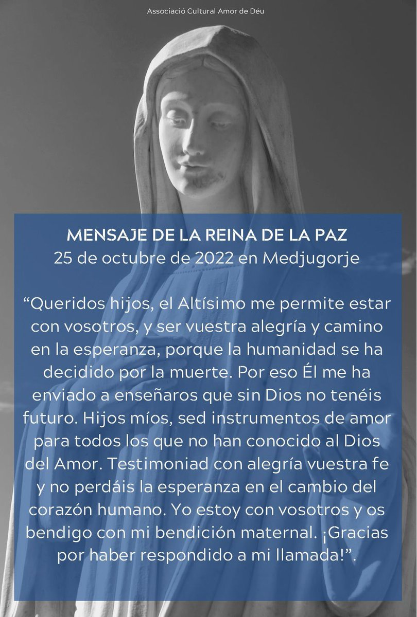 Medjugorje_ES's tweet image. Mensaje del 25 de octubre de 2022 en Medjugorje ❤️🙏🏻🕊
