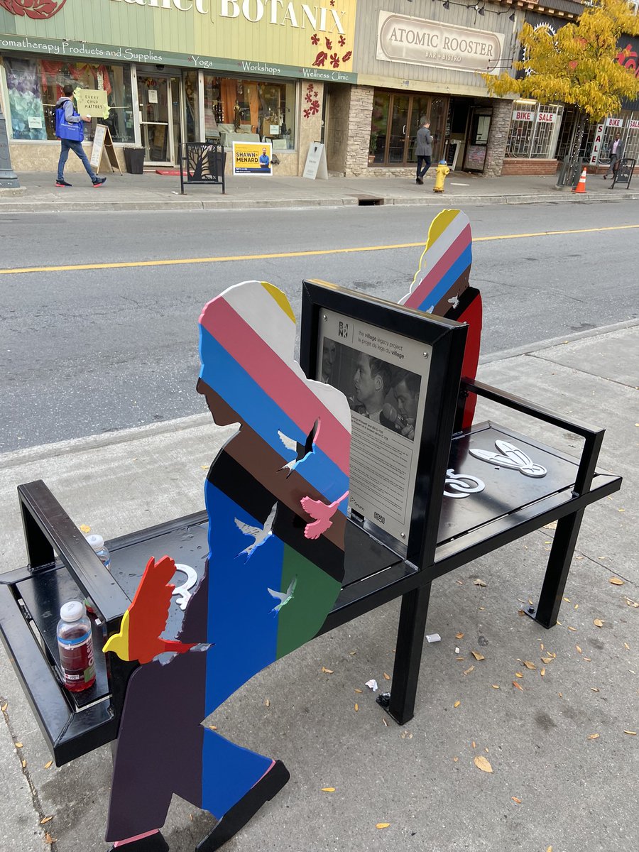 samjckson's tweet photo. anti-homelessness pride bench ❤️ thanks ottawa! https://t.co/BBpVl80N6K