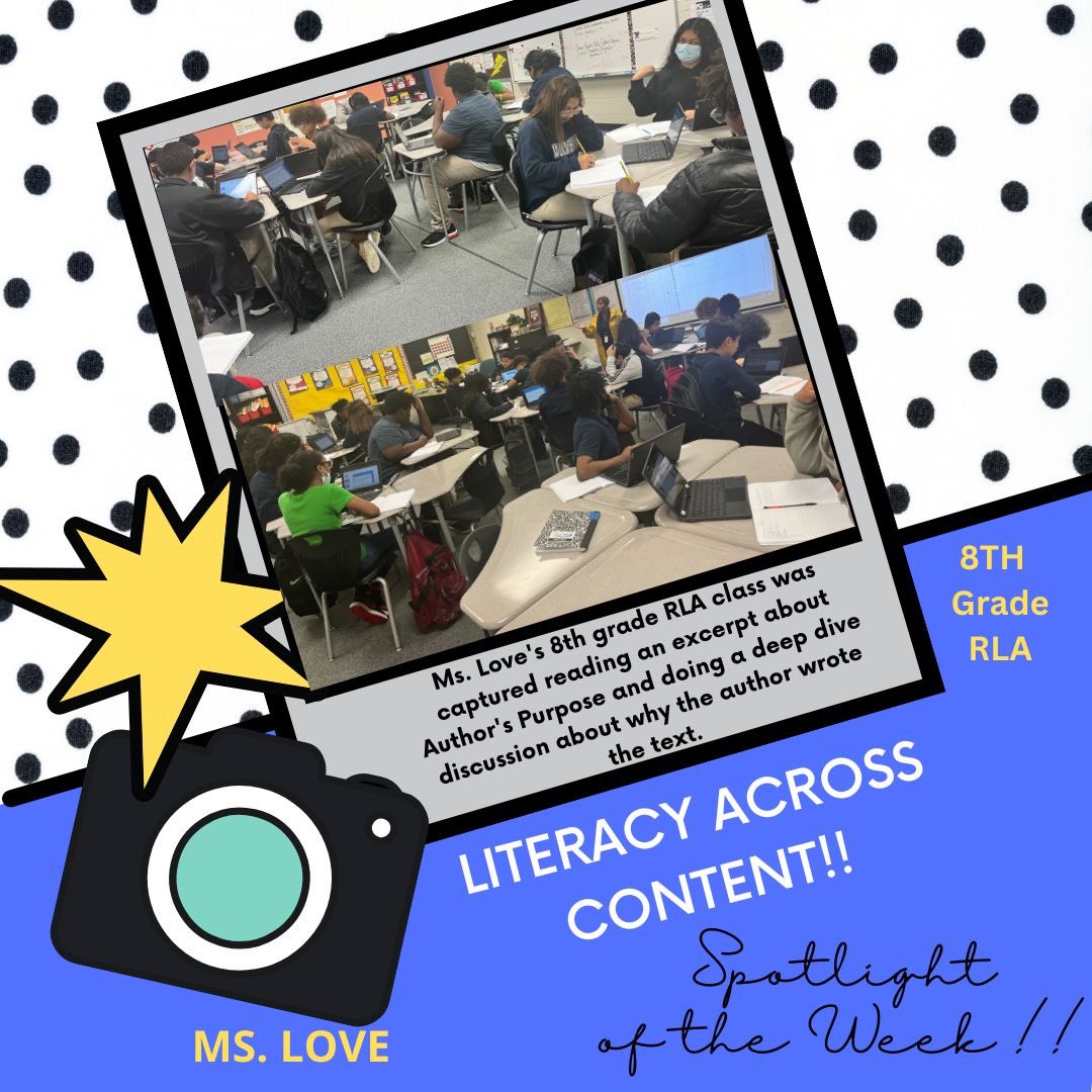 WellsWolverines's tweet photo. Congrats to Ms. Love for being the literacy spotlight of week!! Reading Author’s Purpose and doing a deep dive into why the author wrote the text. @WellsWolverines @SpringISD @LaQuishaKnowle1 @LaQuitaCarter2 #spotlightoftheweek https://t.co/U4MWRpsMM4