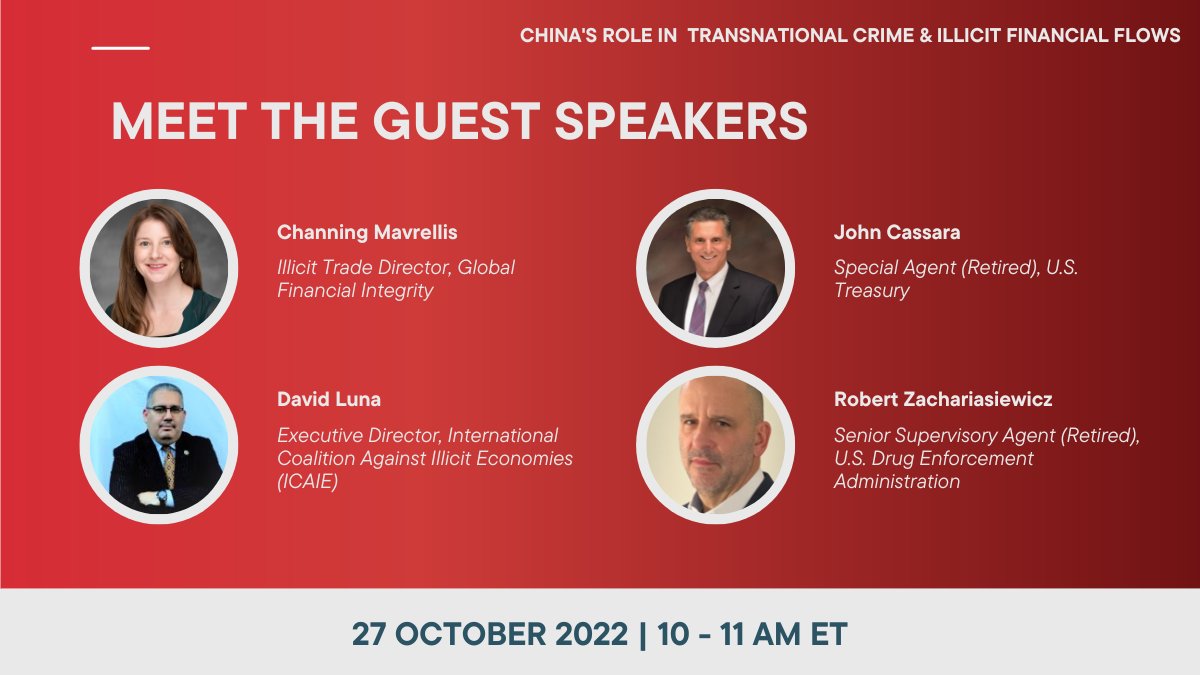 Join us on Thursday, October 27 for the event "Made In China: China's Role in Transnational Crime &amp; Illicit Financial Flows."

Registration Link: gfintegrity.org/event/made-in-…