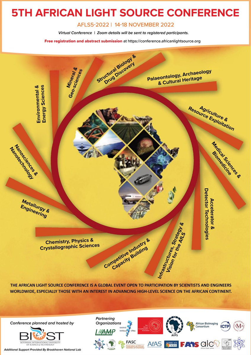 kevin_parker_ai's tweet photo. 2022 conference of the African Light Source - @AfSynchrotron
14-18 November 2022
by Zoom
Registration is free and open at https://t.co/Fw1sD3uXwN https://t.co/zARAcfRzgI