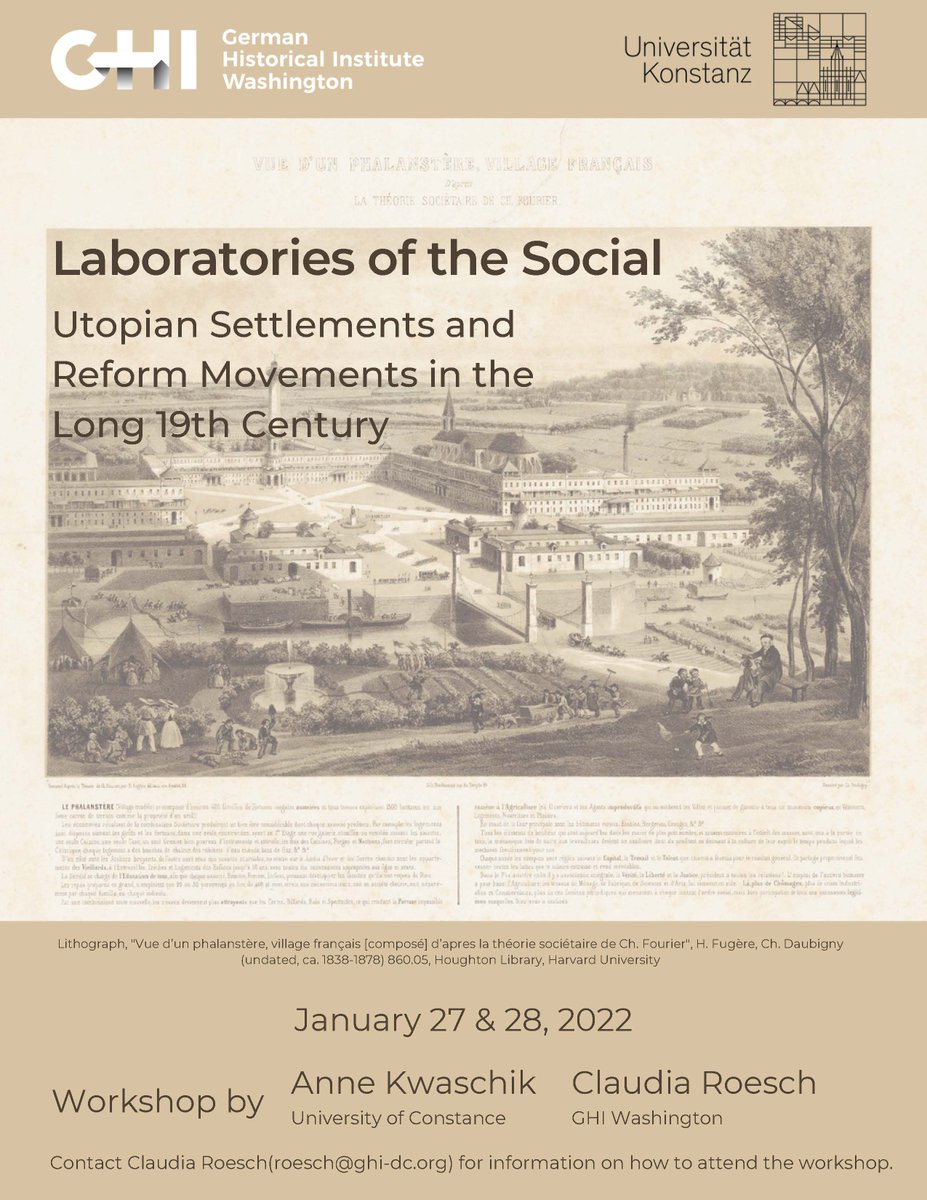 Now available from @HSozKult: conference report on "Laboratories of the Social: Utopian Settlements and Reform Movements in the Long 19th Century," co-organized by @ClaudiaRoeschDC, written up by <a href="/NisrineR123/">Nisrine Rahal</a> hsozkult.de/conferencerepo…
