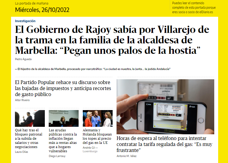 Ya puedes consultar la portada de mañana. Las socias y socios pueden leer ya todo su contenido de forma anticipada eldiario.es/adelanto/26-de…