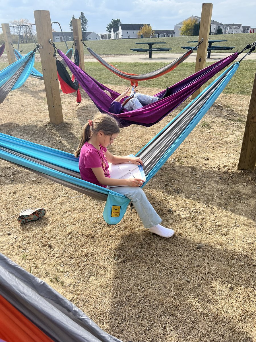We could get used to these hammocks!! Today we did a little math practice in them! <a href="/NoviOrchardHill/">Orchard Hills Elem.</a> <a href="/NoviEdFound/">Novi Educational Foundation</a>