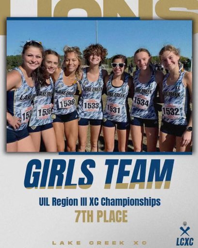 MontgomeryISD's tweet photo. MISD congratulates @LakeCreekHS @LakeCreek_XC on their success at Regionals! For the first time in LCHS history, a Cross Country team has advanced to the State Meet! On the girls side, Soph Emma Bass qualified for State for the first time. The girls team finished 7th! #BePremier https://t.co/bqo8GBYO1X