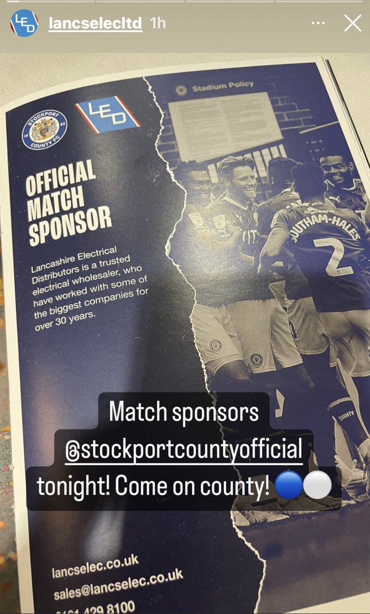 ltd_led's tweet photo. @StockportCounty Official Match Sponsor  
Lancashire Electrical Dist Ltd 01614298100 For all your electrical and LED Lighting requirements @StockportSocial @StockportMBC @stopinstockport @totallysk @estates_nhs @OneStockport @StockportConnec @Stockport biz @StrawberryRadi1 https://t.co/63EFyXP5h6