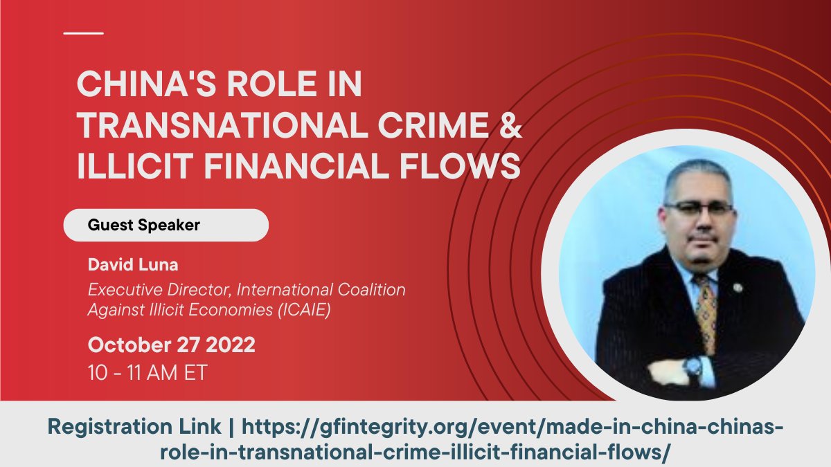 ICAIE supports new GFI report, "Made In China: China's Role in Transnational Crime &amp; Illicit Financial Flows" and will speak at launch event. 

Join us:
gfintegrity.org/event/made-in-…
