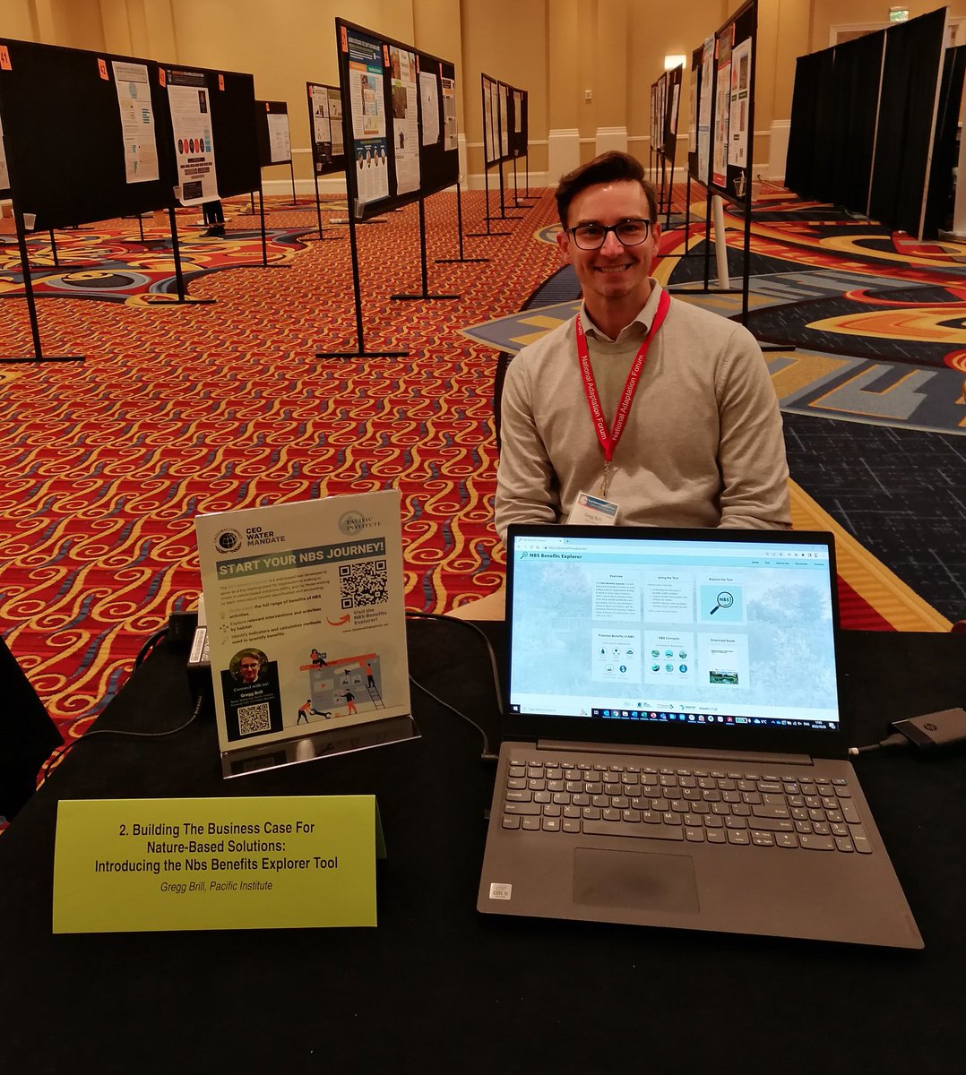 Being an ambassador for the #NBSBenefitsExplorer tool at the #NationalAdaptationForum2022 <a href="/PacificInstitut/">Pacific Institute</a> <a href="/H2O_stewards/">CEO Water Mandate</a> <a href="/LimnoTech/">LimnoTech</a> <a href="/Nature_Climate/">TNC Climate</a>
