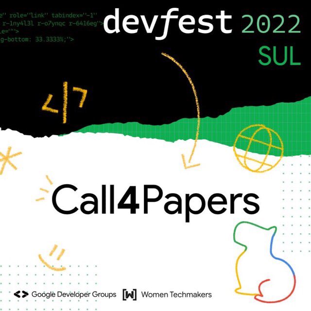 CALL4PAPERS ABERTO! ✨
Estamos aceitando submissões de palestras e workshops sobre tecnologia, carreira ou diversidade e inclusão até dia 08/11 📆
É necessário estar em Floripa no dia 10/12
Link: gdg.rocks/c4pdevfestsul
#devfestsul2022 #devfest2022 #devfestsul #devfest #tech #dev