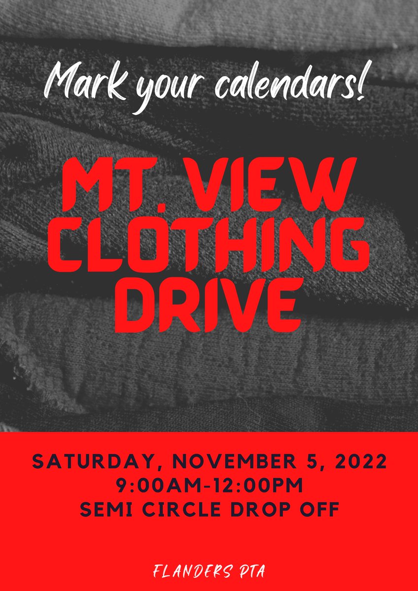 Flanders PTA (@flandersptanj) on Twitter photo We are accepting clothing (no winter), shoes (no winter boots or heels) accessories (purse, hats, belts, backpacks) linens & toys (14” or smaller) <a href="/MtView07836/">Mountain View School</a> <a href="/JOlsyn1109/">Jennifer Olsyn</a> We are accepting clothing (no winter), shoes (no winter boots or heels) accessories (purse, hats, belts, backpacks) linens & toys (14” or smaller) <a href="/MtView07836/">Mountain View School</a> <a href="/JOlsyn1109/">Jennifer Olsyn</a>