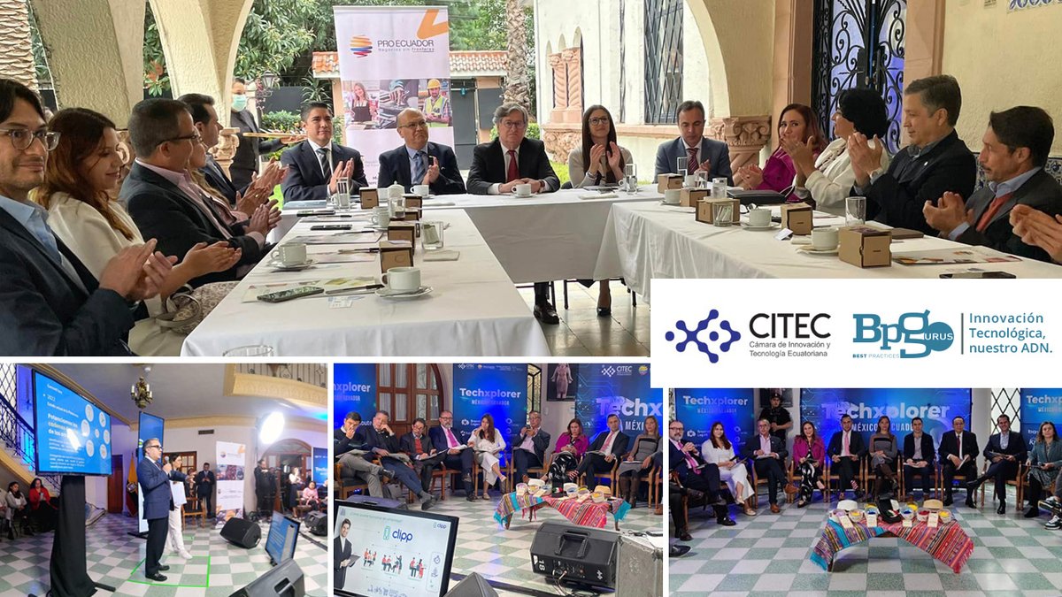 BPGurus's tweet photo. Agradecemos a la @EmbajadaEcuMEX y a @CITECec la invitación a nuestra CEO, MTI @anayasmeen Chong, para participar en #TECHxplorer 2022; evento que busca diversificar y apoyar al ecosistema de #innovación y #serviciostecnológicos de las compañías o networks empresariales. https://t.co/p709BS5Df1