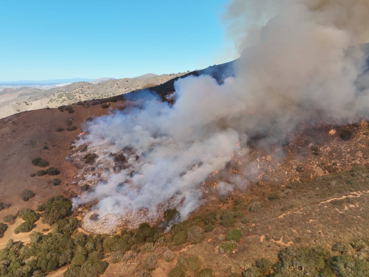 See the birds eye view of the fire from the RGB camera of Mavic 3.