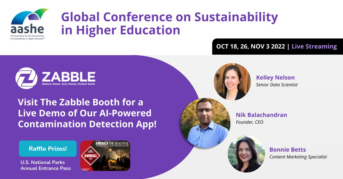 Tomorrow at the <a href="/AASHENews/">AASHE</a> #GCSHE Conference we will be hosting a live demo of our #AI-powered contamination detection application! Catch us at our booth, say hi and be entered to win a raffle prize! 8-9 AM PST.👉lnkd.in/gvZHnyHK