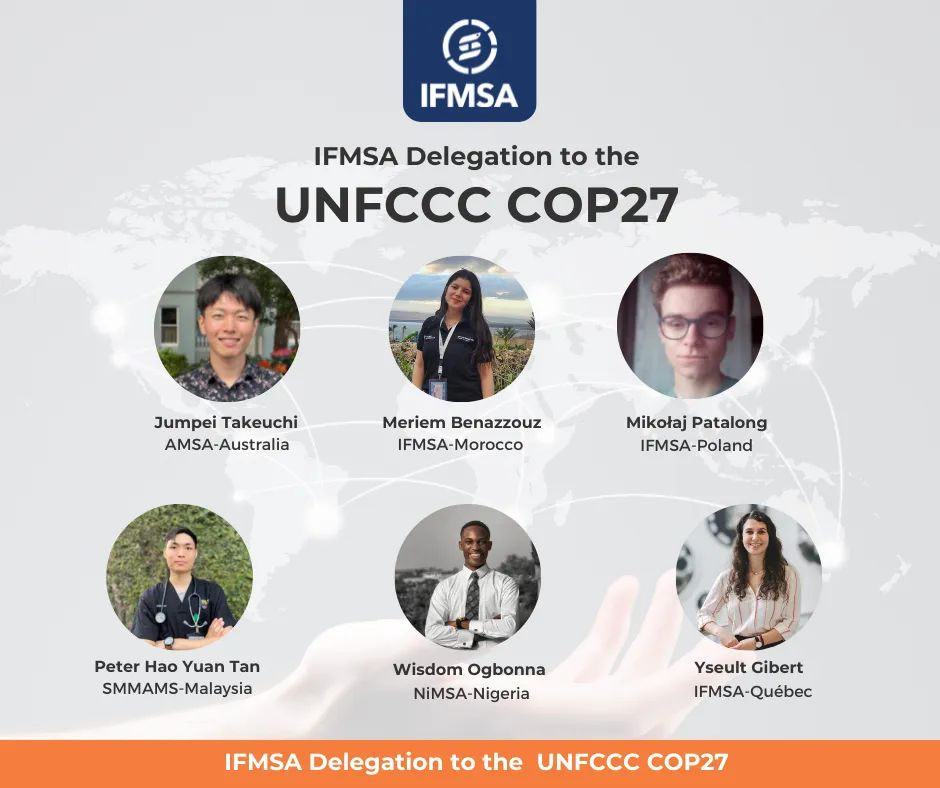 IFMSA's tweet photo. @IFMSA Delegation to #COP27
@UNFCCC @COP27P @MMamdouhEissa https://t.co/K1ckxr61QN