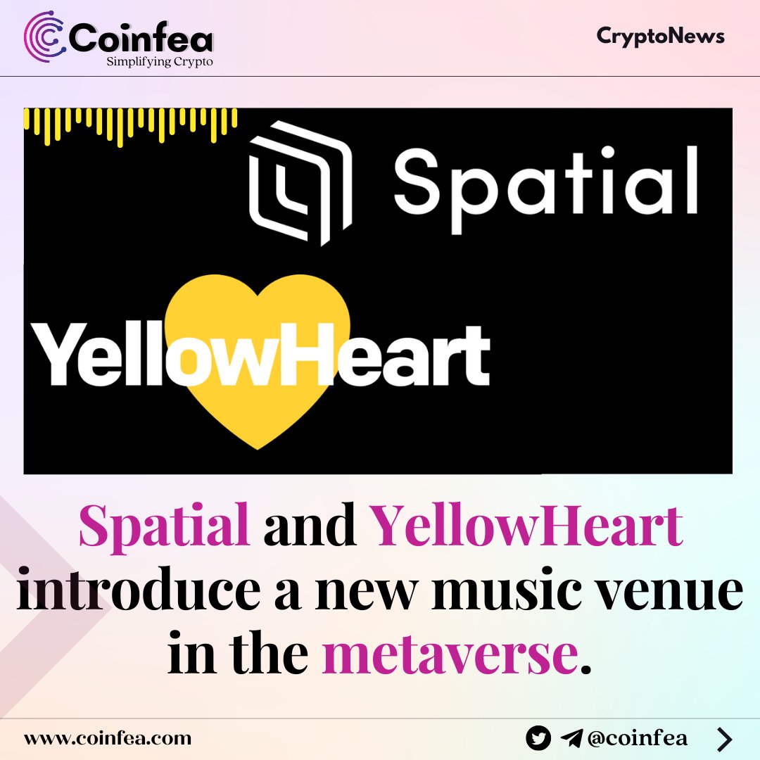 Metaverse music venue introduced by @YellowHeartNFT and @Spatial. #Crypto #cryptocommunity #NFTCommunitiy #CryptoNews #NFTCommunity #NFTMarketplace #NFT
