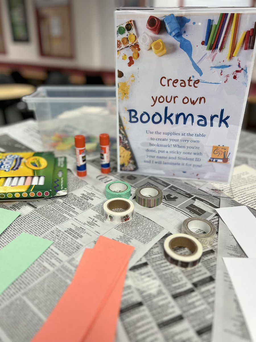 For our Morning Makers Activity, students created their own bookmarks!  (Bookmark station open in the morning for the new two weeks!) <a href="/FCPSLibertyMS/">Liberty Middle School</a>
