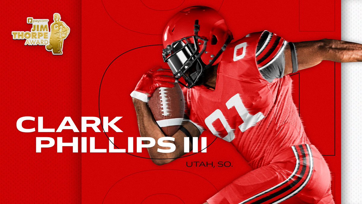 Introducing the nation’s best DB’s with the BIG 3: performance on the field, athletic ability and character 🏆Semifinalist Clark Phillips III @Utah_Football @paycomsoftware #ThorpeAward