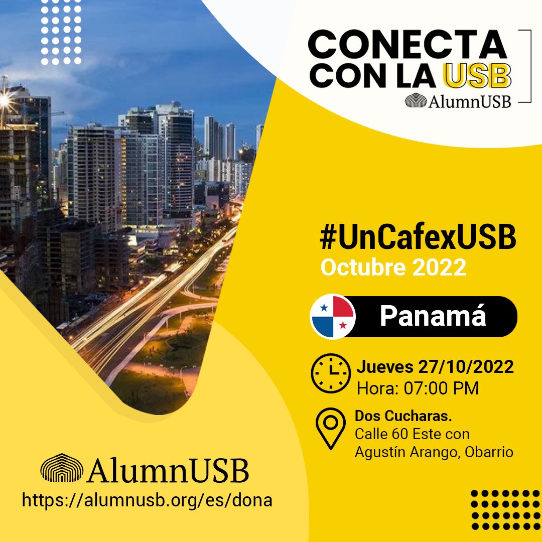Alumn_USB's tweet photo. Mañana #Panama te esperamos en #UnCafexUSB 🙌🏻 https://t.co/hNdRCsbBNe