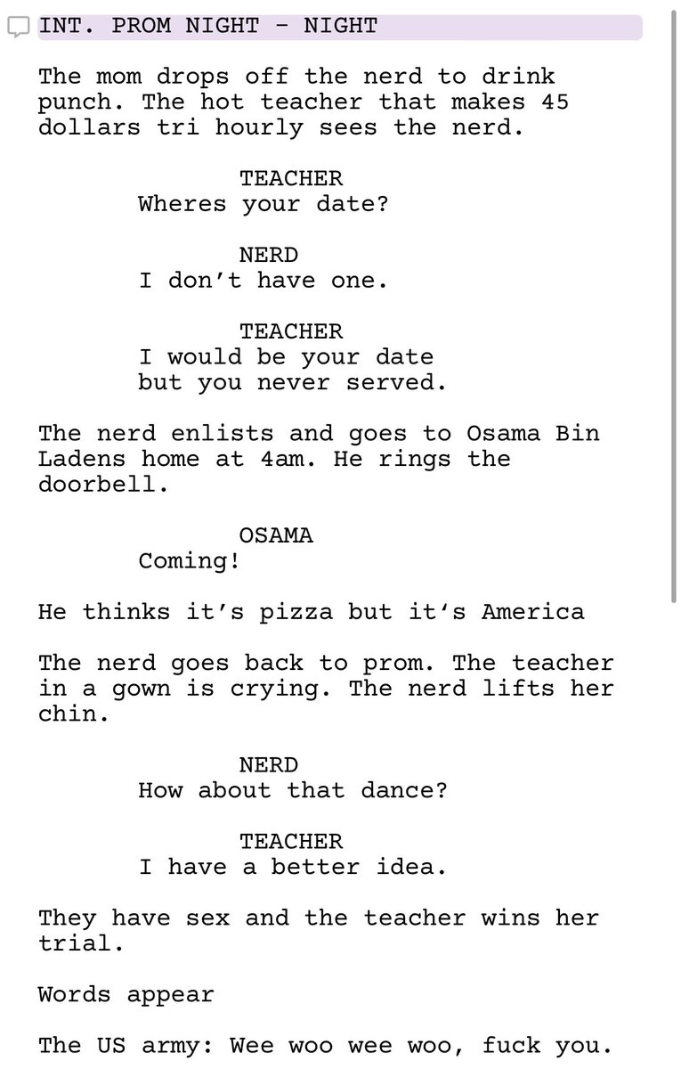 In 2015 I worked as a freelance writer and the US Army asked me to make ads targeted towards high schoolers. Here’s some of my scripts that they rejected