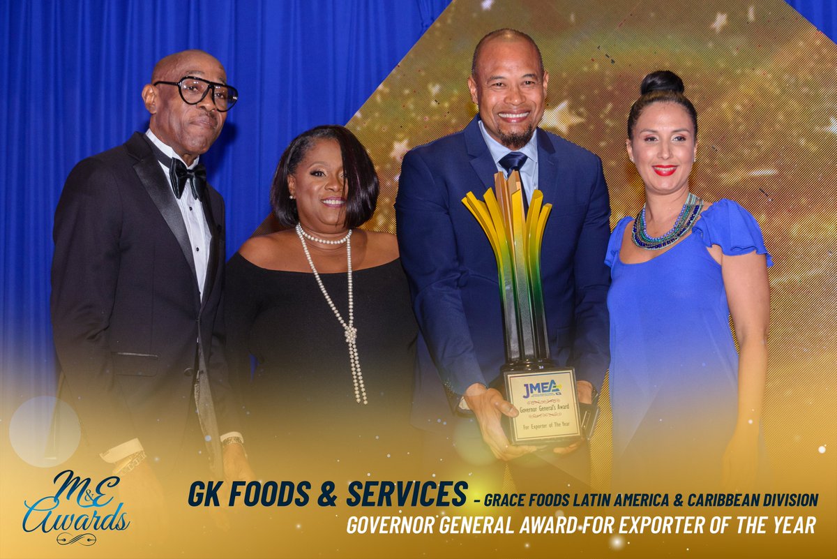 theJMEA_'s tweet photo. Congratulations to our Exporter of the Year, @gracekennedygrp✨

#JMEAawards2022
#JMEAatWork
#ManufacturersMonth
#WeAreManufacturers
#MEreignitingJamaica
#SupportingJamaica
#BrandJamaica
#BuyJamaicanBuildJamaica
#ProduceLocalExportGlobal https://t.co/kDBh40Y5p1