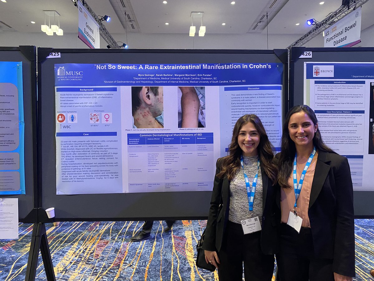 Myra_Quiroga's tweet photo. Excited to present 2 interesting cases on my favorite GI topics #IBD and #hepatology at #ACG2022 -thank you  @AmCollegeGastro for a great day! #WomenInGI https://t.co/Dz8lk83fa6
