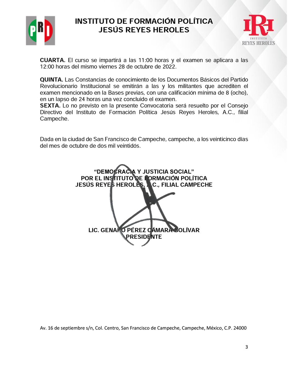 EL INSTITUTO DE CAPACITACIÓN JESUS REYES HEROLES CONVOCA: