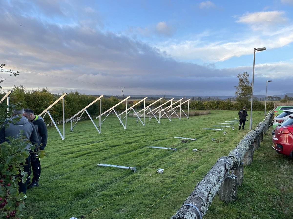 AlbaHeatPower's tweet photo. Busy few days at Nature Scot, Golspie. 75kW Ground Mount array with 4 Tesla Powerwall. https://t.co/3g8rjCU8HZ