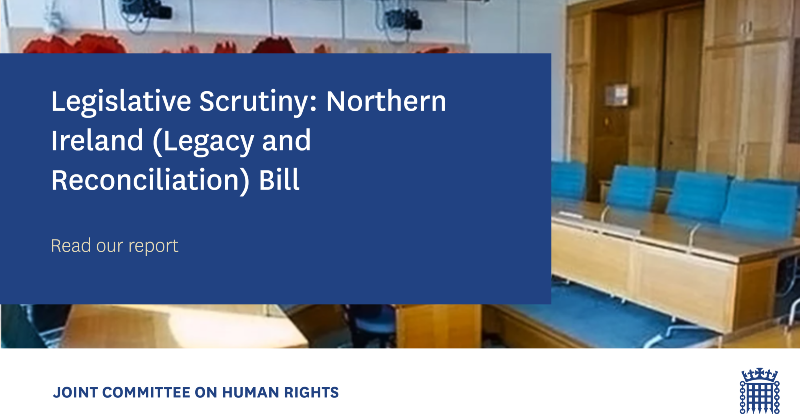 1/3 Today we publish our report on the Northern Ireland (Legacy and Reconciliation) Bill. 📖Read our report: publications.parliament.uk/pa/jt5803/jtse… 🔎Find out more about our inquiry: committees.parliament.uk/committee/93/h…